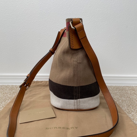 Burberry Ashby Handbag House Check Canvas with Leather Mini - Picture 3 of 10